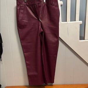 Babaton Red Ankle Cropped Pants Sleek Design